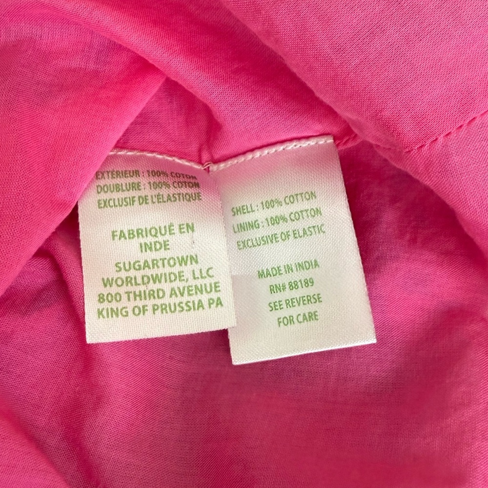 Lilly Pulitzer Pink & Green Floral Off-Shoulder Midi Dress - Picture 13 of 14